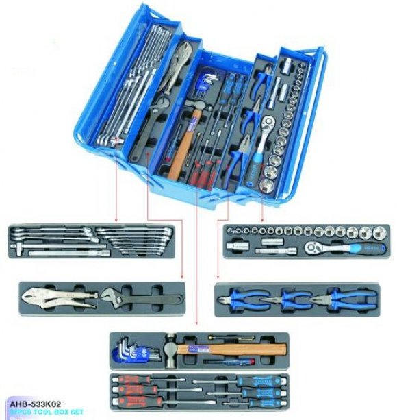 AHB-533K02 Įrankių dėžė su įrankiais
