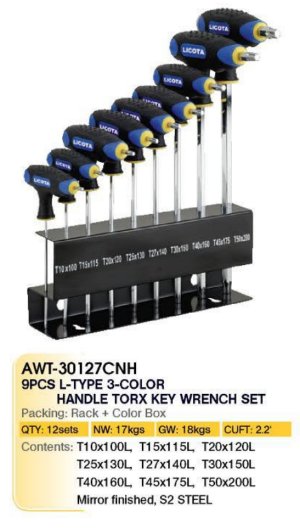 AWT-30127CNH 9 vnt. torx su plastikine rankena rinkinys